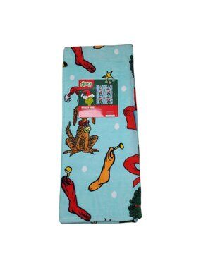 Dr Seuss The Grinch Plush Throw Blanket 50" x 60" Green Holiday Christmas